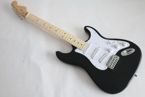 Guitarra eléctrica con cuerpo negro mate y mástil de arce Instrumentos musicales profesionales