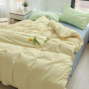 Cojín de colchón 2023 Moda de alta calidad Amigable con la piel Color sólido Textiles para el hogar Ropa de cama Funda nórdica Funda de almohada 230503