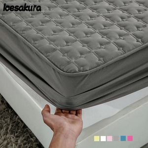 Mattress Pad Washable Cover with Elastic Band Quilted Cotton Fitted Bed Sheet Thicken Protector for Queen King 221103