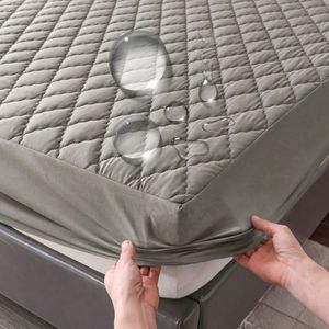 Mattress Pad Waterproof Throw Cover Bed Fitted Sheet Protector SingleDouble140160 Muti Size GrayWhite 231122