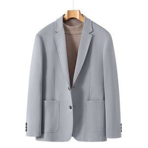 Cárdigan de traje informal con pechos maduros, abrigo exterior ligero de calidad empresarial para hombre, tejido individual