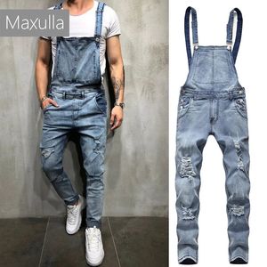 Maxulla Denim Saut-salles Hommes Spring Rompers Male Carpenter Jeans élégants Salopes Bib Sautaille Pantalon Men Street Wear Mla034 240411