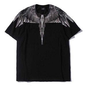Mb Trendy Marcelo Classic Black and White Yin Yang Water Drop Wings Feather Camiseta de manga corta para hombre y mujerab75 14