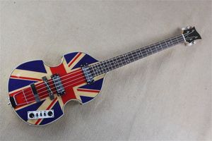 McCartney Hof H500 / 1-CT Contemporain Violin Deluxe Bass Electric Guitar Flag Flame Flame Maple Back Side Staple