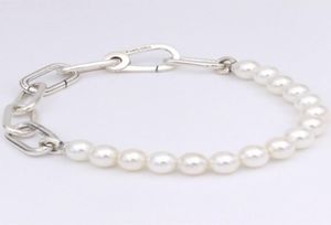 Yo joya de cadena de pulsera de perlas cultivadas de agua dulce 925 pulseras de plata esterlina beads de encanto de mujeres para P con logotipo de género de cumpleaños de bangle 599694c018419146