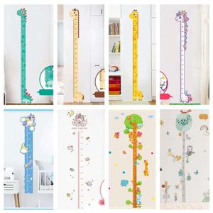 Mesurer la hauteur murale caricatures Animaux autocollants Sticorn Unicorn Dinosaur Faper pour enfants Room Nursery Child Growth Ruler Ruler Chart 230531 Papier