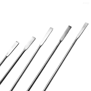 Herramientas de medición 12 Uds cuchara de muestreo de laboratorio mezcla Spat SW plata acero inoxidable alta calidad práctico sofisticado