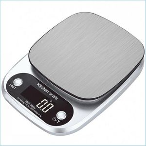 Outils de mesure Outils de mesure Ménage Cuisine Électronique Alimentaire Échelle En Acier Inoxydable Cuisson Médecine Plate-Forme Avec Écran Lcd 27 Dh0Rc