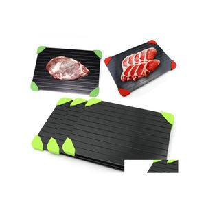 Meat Poultry Tools Fast Defrosting Tray Food Meat Fruit Plate Board Quickly Thaw Frozen Kitchen Tools With Sile Legs Edges Pad Dro Dhfmo