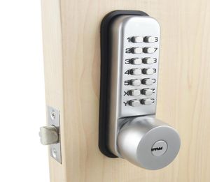 Serrure de porte mécanique à mot de passe, serrures à Code de chambre à coucher avec 3 clés, couleur argentée2200424