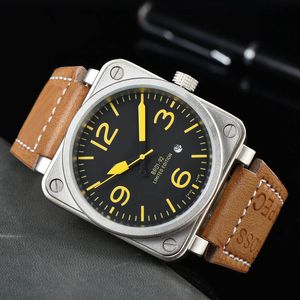 Montre mécanique pour hommes montre d'affaires mécanique automatique bracelet en acier inoxydable en cuir étanche montre squelette pour homme calendrier homme