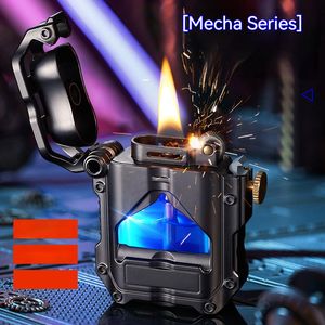 Mechanical Windproof Kerosene Lighter Refill Oil Creative Metal Punk Style Flint Petroleum Lighters Smoking Accessories Gift