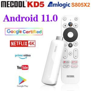 Mecool KD5 Netflix TV Stick Amlogic S805X2 TV Box Android 11 1 Go 8 Go Prise en charge vocale certifiée Google AV1 5G Wifi BT5.0 Dongle TV