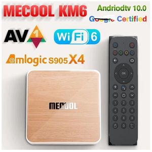 Mecool KM6 Deluxe ATV Box AndroidTV 10.0 Amlogic S905X4 4GB 64GB 2.4G/5G Wifi6 Widevine L1 Google Play Prime Video 4K Voice Set Top Box 1000M BT Media Player