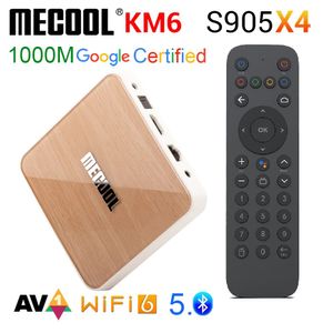 Mecool KM6 Certification Google ATV Android 10 TV Box Amlogic S905X4 Android10.0 décodeur 2.4G/5G WiFi 6 1000M BT5.0 4GB 64GB lecteur multimédia intelligent