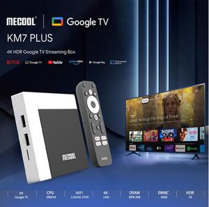 MECOOL KM7 Plus Global TV Box Android 11 Google TV Amlogic S905Y4 2GB DDR4 16GB EMMC 100M LAN Internet Android 11 Smart TV Netflix Player