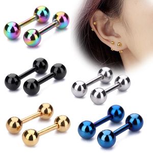 Boucles d'oreilles en acier au titane médical petites vis à billes petites boucles d'oreilles oreille os clou lèvre Piercing bijoux de corps