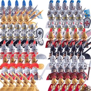 Ensembles militaires médiévaux chiffres blocs de construction casques soldat pièces chevalier armes épée romaine accessoires jouets pour enfants 220414