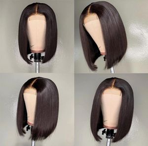 MeetU 2x6 Bob Lace Frontal Wigs brésilien Vierge Brésilien Lace Sroite Frontal Human Hairs Swiss Lace Frontal Wig FROTH