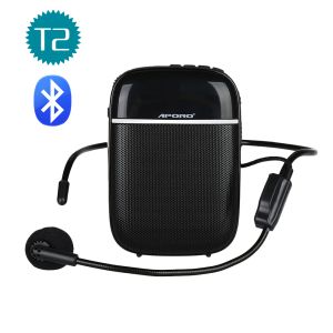 Megaphone aporo T2 Portable Mini Bluetooth HiFi Voice Amplificateur pour l'enseignement du haut-parleur microphone sans fil prend en charge l'enregistrement TF Card HD