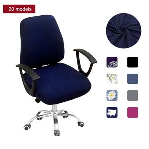 Meijuner Office Computer Chair Covers Spandex Split Seat Cover Office Anti-poussière Universal Solid Black Blue Fauteuil Cover MJ046 LJ201216