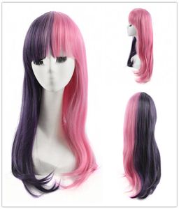 Melanie Martinez Cosplay Half Purple Half Pink Wig Long Straight Women Wigs gtgt Nouvelle Fashion de haute qualité Picture 1036493