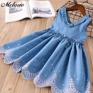 Melario Cute Little Girl Dress Summer Girl Bautismo Sin mangas Vestidos para niños Fiesta de niñas Princesa Vestidos 2-7 años Vestidos de vaquero Q0716