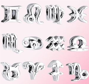 Memnon Jewelry 925 Sterling Silver Charm Winter Sparkling Douze Zodiac Series Charms Perles Fit P Style Bracelets DIY Pour Les Femmes Gift3727683