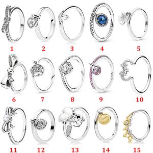 Memnon Jewelry Bows Classic Wish Ring 925 Sterling Silver Tree of Life Anillos para mujeres Love Lock heart Ring Brilliant Bow Anillos Jewellry