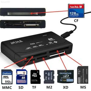 Lecteurs de cartes mémoire Lecteur de carte mémoire tout-en-un 7 en 1 pour USB externe Mini SDHC M2 MMC XD CF lecture et écriture de carte mémoire Flash bricolage le plus récent L230916