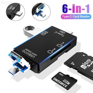 Memory Card Readers OTG SD Card Reader Flash Drive Smart Memory Card Reader 6 in 1 Type C Cardreader Type C Adapter USB2.0 TF Card Adapter Micro L230916