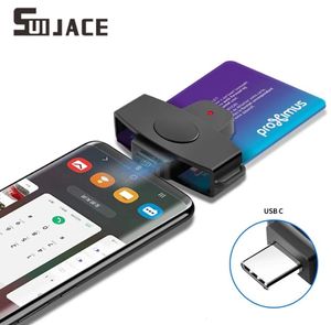 Lecteurs de cartes mémoire SUIJACE USB type c lecteur intelligent mémoire ID banque EMV électronique DNIE dni sim cloner connecteur adaptateur téléphones Android 231117