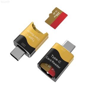 Lectores de tarjetas de memoria Tipo C a Micro-SD Adaptador de lector de tarjetas TF Lector de tarjetas de memoria inteligente OTG Adaptador de unidad flash USB3.0 para Samsung Huawei L230916
