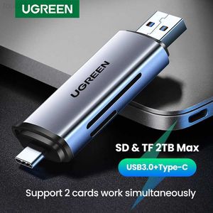 Lecteurs de cartes mémoire Lecteur de carte UGREEN USB3.0 USB C vers SD MicroSD TF Thunderbolt 3 pour PC accessoires d'ordinateur portable lecteur de carte mémoire intelligent adaptateur de carte SD L230916