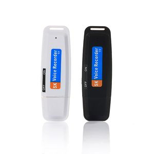 Cartes mémoire USB K1 USB Flash Drive Dictaphone Pen prend en charge jusqu'à 32 Go en noir et blanc dans un emballage de vente au détail