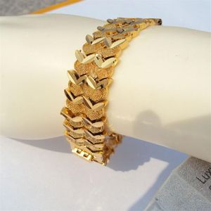 Hommes et femmes 24k 24cT Yellow Fine Gold Smeered Euro Curb Link Bracelet 26gram Ladies S736322H