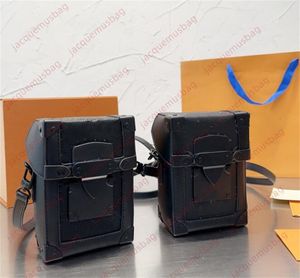 Sac à hommes s-lock vertical trunk mini sac à main sac de téléphone mobile concepteur rivet épaule portefeuille crossbody pour hommes