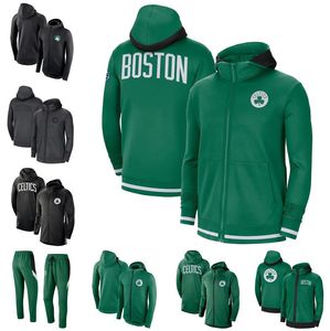 Hommes Basketball Vestes Jason Tatum Jaylen Brown Showtime Therma Flex Performance Full-Zip Training Hoodie