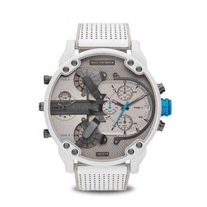 Reloj grande con esfera grande para hombre, reloj Individual de moda con correa de silicona 7419, reloj de cuarzo blanco, hora deportiva de negocios para hombre Dz 211231313g