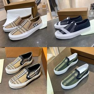 Zapatos casuales a cuadros para hombre, zapatillas de deporte a cuadros para mujer, zapatos de lona con plataforma en negro y marrón, mocasines Vintage Eu 35-45 con caja 499