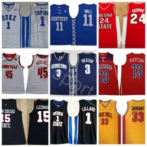 Hommes College Basketball Jersey Toutes les équipes Kyrie George Durant Irving Wall Simmons Lillard Mitchell Allen Leonard Iverson Ayton Embiid Link