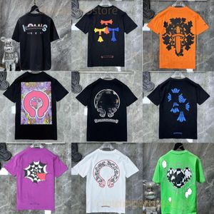 Men de créateur T-shirt Heart Shirt 2024 New Chromis Shirt Hip Hop 100 Coton T-shirt surdimensionné pour femmes T-shirt coeur vintage Tshirt noir HARAJUKU TEE Qualité