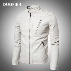 Chaqueta de cuero de imitación para hombre, chaquetas para hombre de otoño para motocicleta, chaqueta blanca De Couro Masculina, prendas de vestir, abrigos de PU para hombre 5XL 220810