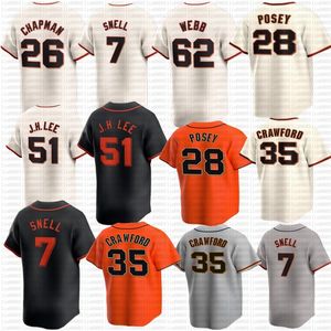 Jung Hoo Lee Baseball Jersey Matt Chapman Wilmer Flores David Villar Logan Webb Blake Snell Camilo Doval Lamonte Wade Jr. Jorge Soler Patrick Bailey Buster Posey Bond