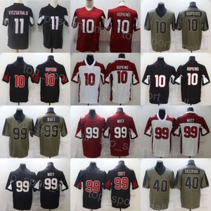 Hommes Football 99 JJ Watt Jerseys 40 Pat Tillman 10 DeAndre Hopkins Cousu Salut au service Armée Vert Noir Rouge Blanc pour les fans de sport Vapeur respirante Intouchable