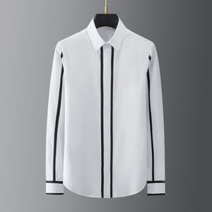 Camisa informal de negocios con costuras geométricas para hombre, camisas de vestir formales de manga larga, ropa de fiesta social