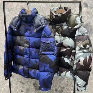 Hombres chaquetas camuflaje invierno abajo puffer chaqueta collar diseñadores chaqueta 23ss último estilo parka abrigo casual térmico grueso cálido rompevientos ropa