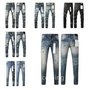 hommes jeans trou bleu clair gris foncé Italie Skinny Slim Fit luxe trou Ripped Biker pantalon Skinny Pant Designer Stack Hommes Femmes Pantalon tendance