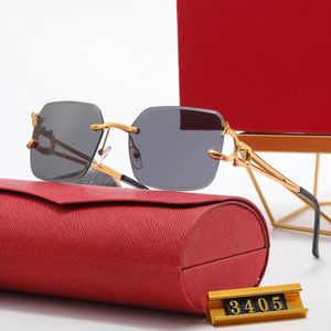 Gafas Kati para hombre, gafas de sol de diseñador, moda para mujer, lentes Polaroid, revestimiento rectangular sin montura, gafas de sol con gradiente de conducción UV400 HD