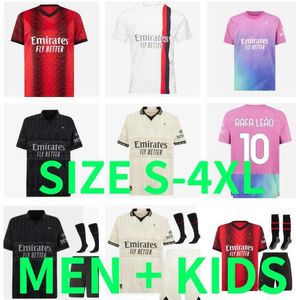 23 24 GIROUD PULISIC camisetas de fútbol AC 2023 2024 MILANS IBRAHIMOVIC THEO KOCHE REIJNDERS LOFTUS-CHEEK BENNACER RAFA LEAO M.MAIGNAN camisetas de fútbol hombres niños kit